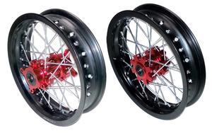 Set de jantes supermotard 12'' Alu 7015 RED ONE