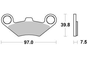 Plaquette de frein AR (QUAD Predator 125,250cc + autres affectations)