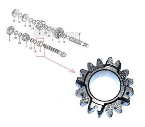 Pignon 2ème (arbre primaire, 88, 125cc) YX