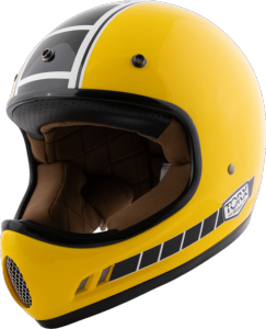 Casque moto cross vintage (Brad Legend Shiny yellow) TORX